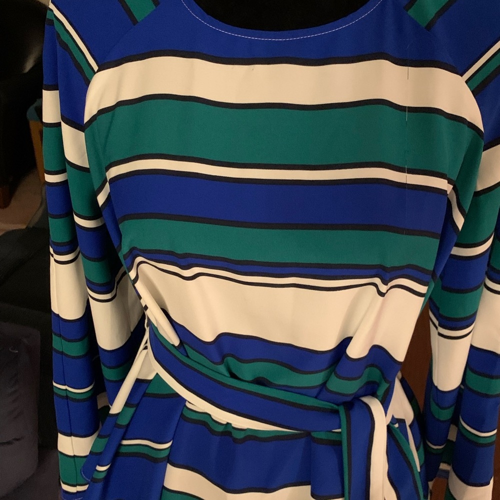 H&M striped blue,green, and white long sleeve top